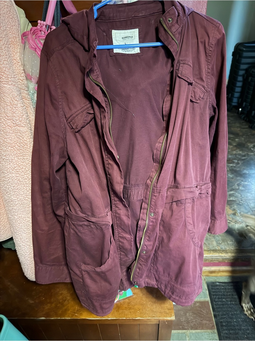Sonoma Maroon Utility Jacket with Hood